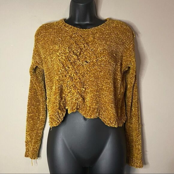 love on a hanger distressed orange comfy sweater - Picture 2 of 12